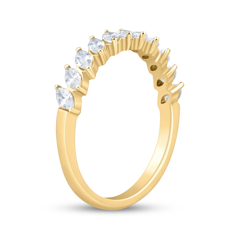 Main Image 2 of Marquise-Cut Diamond Tilted Anniversary Ring 3/4 ct tw 14K Yellow Gold