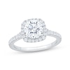 Thumbnail Image 1 of Now + Forever Lab-Grown Diamonds Round-Cut Cushion Halo Engagement Ring 2 ct tw 14K White Gold