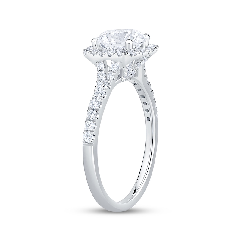 Main Image 2 of Now + Forever Lab-Grown Diamonds Round-Cut Cushion Halo Engagement Ring 2 ct tw 14K White Gold