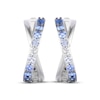 Thumbnail Image 2 of Le Vian Kiss Collection Denim Ombré Sapphire "X" Hoop Earrings 14K Vanilla Gold