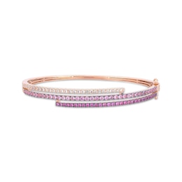 Le Vian Good Karma Pink Sapphire Ombré Bypass Bangle Bracelet 14K Strawberry Gold 6.75"