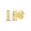 Thumbnail Image 1 of STUDIO BY KAY Baguette-Cut Lab-Grown Diamond Tapered Bar Stud Earrings 1/4 ct tw 24K Yellow Gold Vermeil Sterling Silver