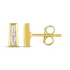 Thumbnail Image 3 of STUDIO BY KAY Baguette-Cut Lab-Grown Diamond Tapered Bar Stud Earrings 1/4 ct tw 24K Yellow Gold Vermeil Sterling Silver