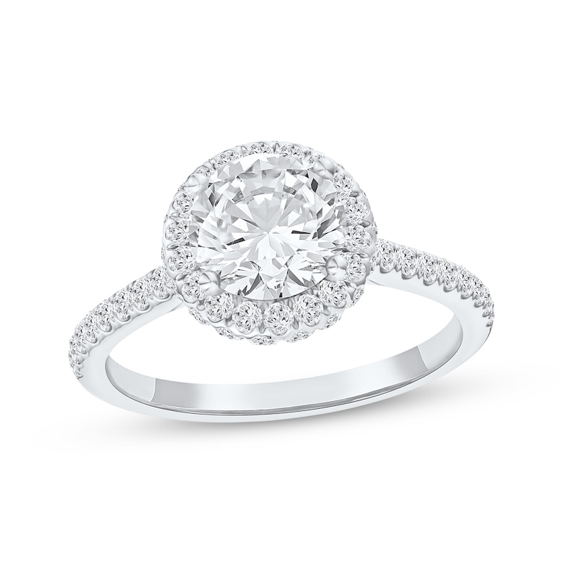 Main Image 1 of Now + Forever Lab-Grown Diamonds Round-Cut Halo Engagement Ring 1-1/2 ct tw 14K White Gold