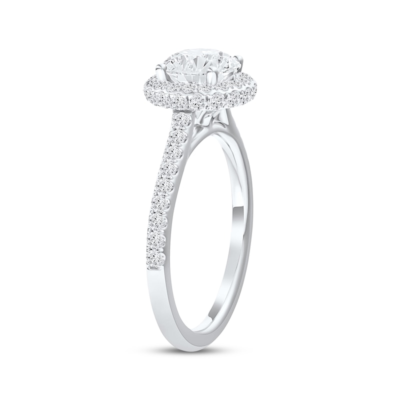 Main Image 2 of Now + Forever Lab-Grown Diamonds Round-Cut Halo Engagement Ring 1-1/2 ct tw 14K White Gold