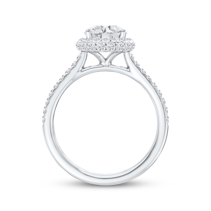 Main Image 3 of Now + Forever Lab-Grown Diamonds Round-Cut Halo Engagement Ring 1-1/2 ct tw 14K White Gold