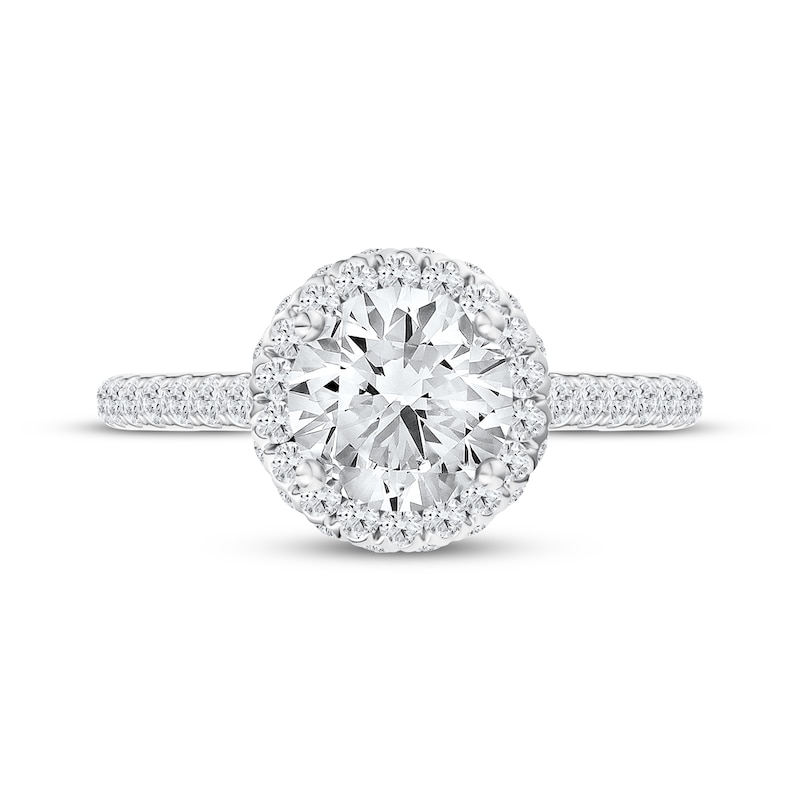 Main Image 4 of Now + Forever Lab-Grown Diamonds Round-Cut Halo Engagement Ring 1-1/2 ct tw 14K White Gold