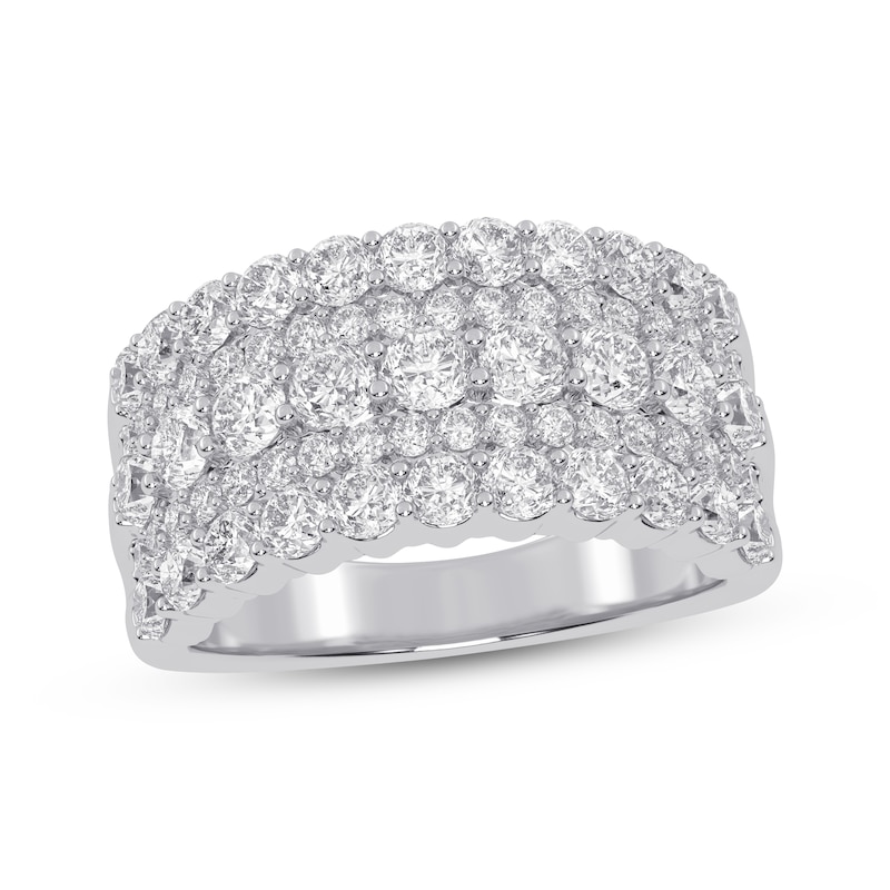Main Image 1 of Now + Forever Lab-Grown Diamonds Five-Row Anniversary Ring 2 ct tw 14K White Gold