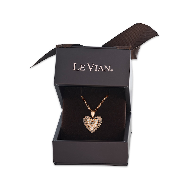 Main Image 3 of Le Vian Diamond Heart Necklace 1/2 ct tw 14K Strawberry Gold 19"