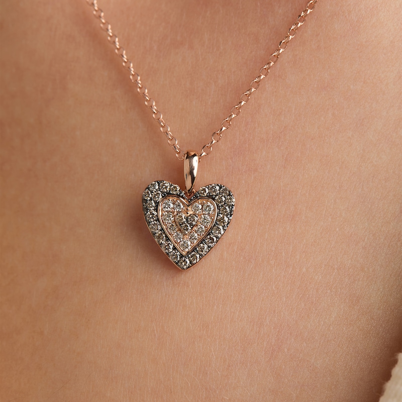 Main Image 4 of Le Vian Diamond Heart Necklace 1/2 ct tw 14K Strawberry Gold 19"
