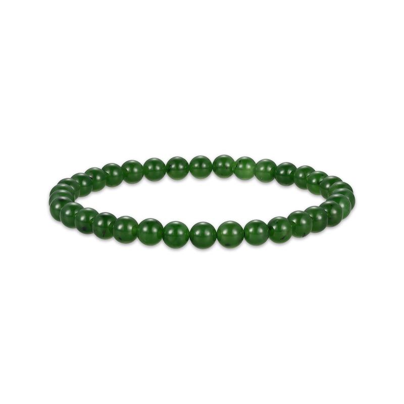 Main Image 1 of Jade Bead Stretch Bracelet