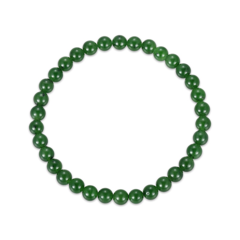 Main Image 2 of Jade Bead Stretch Bracelet