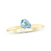 Thumbnail Image 1 of STUDIO BY KAY Pear-Shaped Swiss Blue Topaz & White Lab-Created Sapphire Ring 24K Yellow Gold Vermeil Sterling Silver