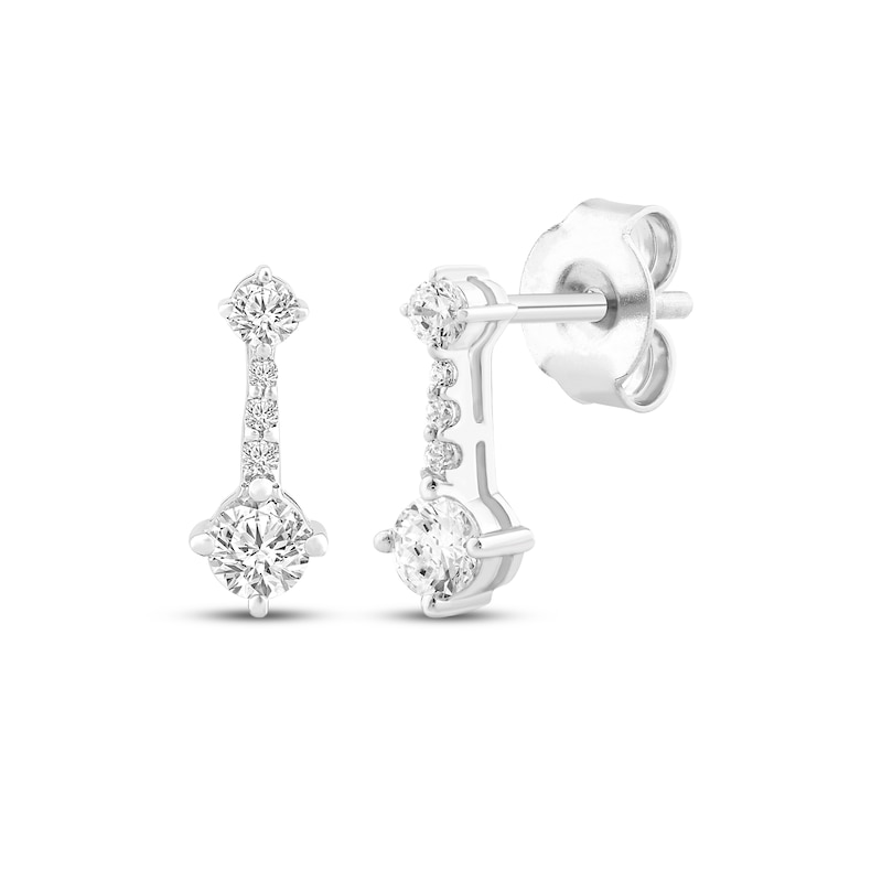 Main Image 1 of Milestones Lab-Grown Diamond Drop Earrings 1/4 ct tw Sterling Silver