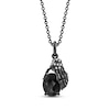 Thumbnail Image 1 of Disney Treasures Haunted Mansion Oval-Cut Black Onyx & Diamond Accent Hand Necklace Black Rhodium-Plated Sterling Silver 19"