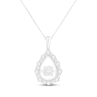 Unstoppable Love Lab-Grown Diamond Teardrop Necklace 1 ct tw 10K White Gold 19"