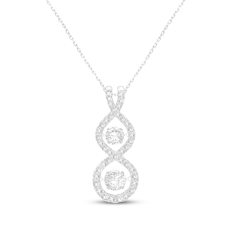 Main Image 1 of Unstoppable Love Lab-Grown Diamond Infinity Necklace 1 ct tw 10K White Gold 19"