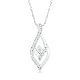 Diamond Accent Twist Necklace Sterling Silver