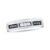 Thumbnail Image 1 of Now + Forever Men's Black & White Diamond Wedding Band 1/4 ct tw 10K White Gold