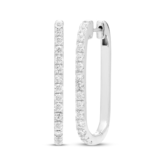 KAY Lab-Grown Diamonds Oval Hoop Earrings 1/2 ct tw Sterling Silver