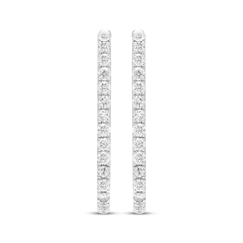 Main Image 2 of KAY Lab-Grown Diamonds Oval Hoop Earrings 1/2 ct tw Sterling Silver