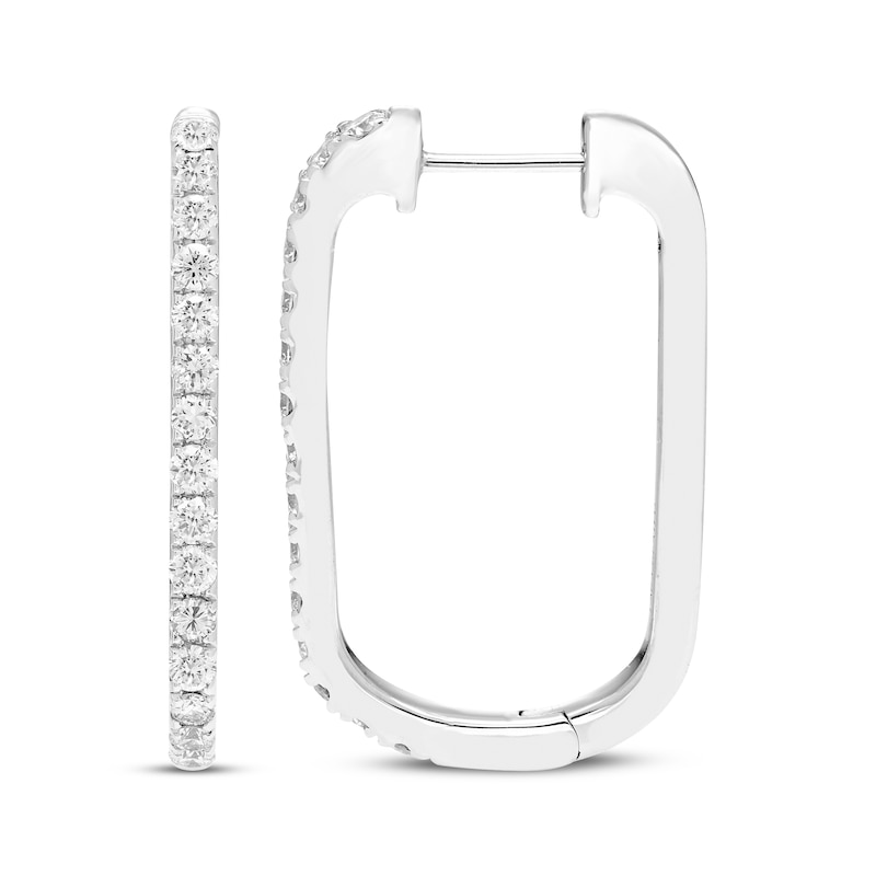 Main Image 3 of KAY Lab-Grown Diamonds Oval Hoop Earrings 1/2 ct tw Sterling Silver