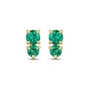 Thumbnail Image 2 of STUDIO BY KAY Lab-Created Emerald Two-Stone Stud Earrings 24K Yellow Gold Vermeil Sterling Silver