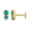 Thumbnail Image 3 of STUDIO BY KAY Lab-Created Emerald Two-Stone Stud Earrings 24K Yellow Gold Vermeil Sterling Silver