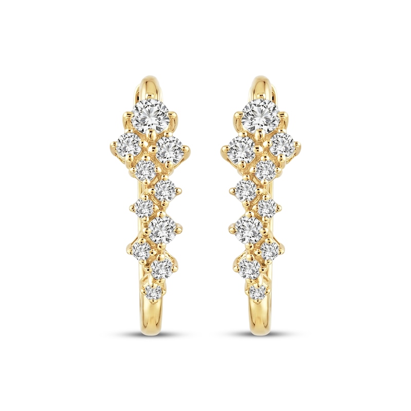 Main Image 2 of JOUJE Collection Lab-Grown Diamond Scatter Hoop Earrings 1/2 ct tw 10K Yellow Gold