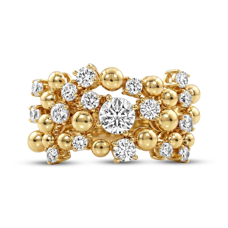 Main Image 2 of JOUJE Collection Lab-Grown Diamond & Bead Scatter Nesting Ring Trio 1 ct tw 10K Yellow Gold