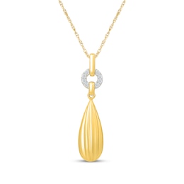 KAY Lab-Grown Diamonds Teardrop Necklace 1/20 ct tw 14K Yellow Gold-Plated Sterling Silver