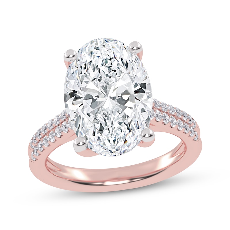 Main Image 1 of Now + Forever Lab-Grown Diamonds Certified Oval-Cut Engagement Ring 5-1/4 ct tw 14K Rose Gold