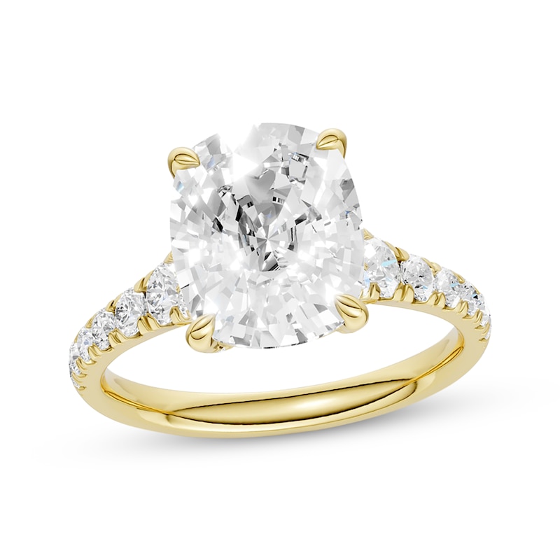 Main Image 1 of Now + Forever Lab-Grown Diamonds Certified Cushion-Cut Engagement Ring 3-5/8 ct tw 14K Yellow Gold
