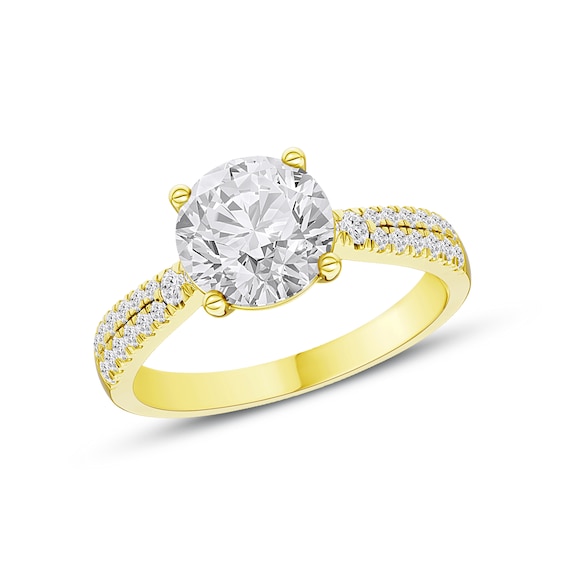 Now + Forever Pave Natural Diamond Engagement Ring Setting 1/4 ct tw 18K Yellow Gold