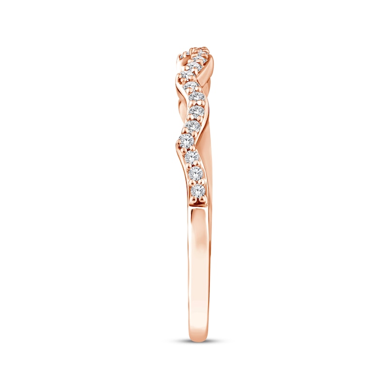 Main Image 8 of Now + Forever Diamond Scalloped Wedding Band 1/8 ct tw 14K Rose Gold