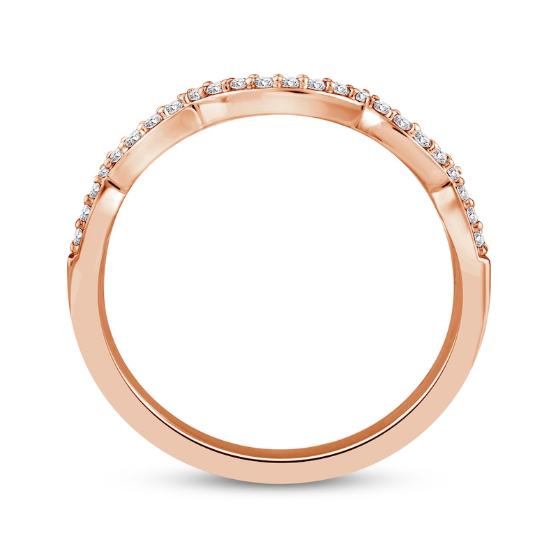 Main Image 9 of Now + Forever Diamond Scalloped Wedding Band 1/8 ct tw 14K Rose Gold