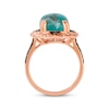 Thumbnail Image 2 of Le Vian Cushion-Cut Peacock Aquaprase Scalloped Ring 1/3 ct tw Diamonds 14K Strawberry Gold Size 7