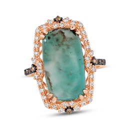Le Vian Cushion-Cut Peacock Aquaprase Ring 1/2 ct tw Diamonds 14K Strawberry Gold Size 7