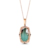 Thumbnail Image 1 of Le Vian Cushion-Cut Peacock Aquaprase Necklace 3/8 ct tw Diamonds 14K Strawberry Gold 20&quot;