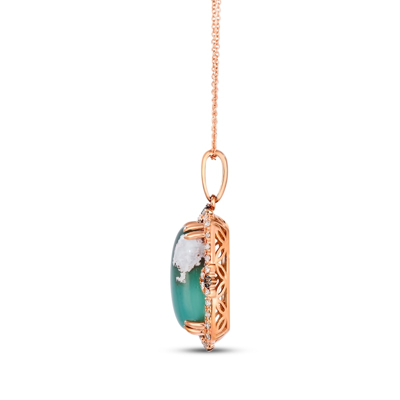 Main Image 2 of Le Vian Cushion-Cut Peacock Aquaprase Necklace 3/8 ct tw Diamonds 14K Strawberry Gold 20&quot;