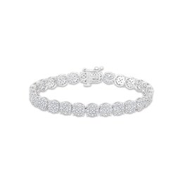 Diamond Circle Link Bracelet 4 ct tw 10K White Gold 7"