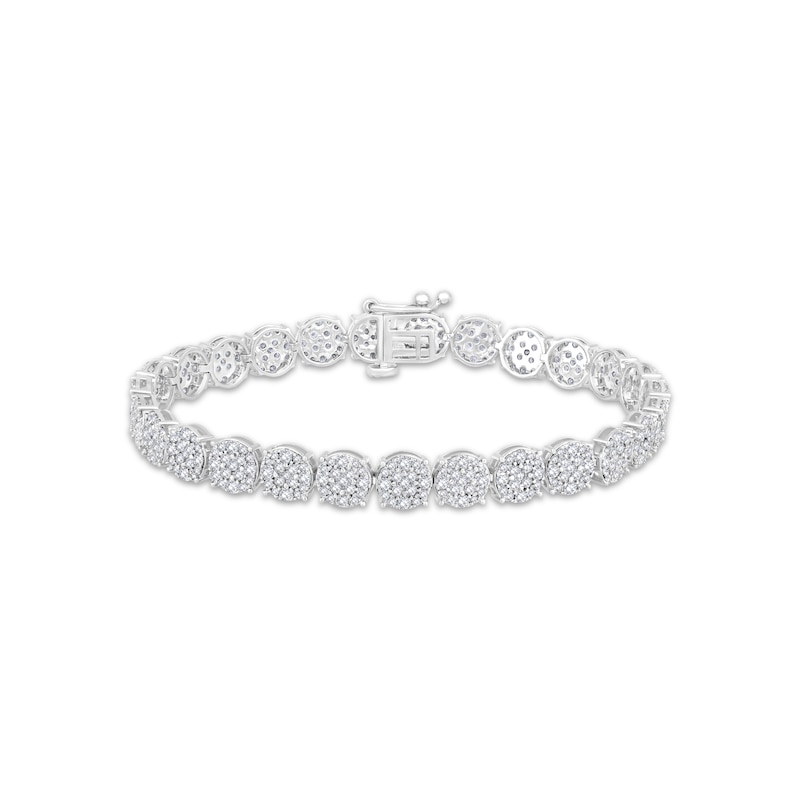 Main Image 1 of Diamond Circle Link Bracelet 4 ct tw 10K White Gold 7&quot;