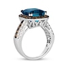 Thumbnail Image 3 of Le Vian Emerald-Cut Blue Topaz Ring 1 ct tw Diamonds 14K Vanilla Gold Size 7