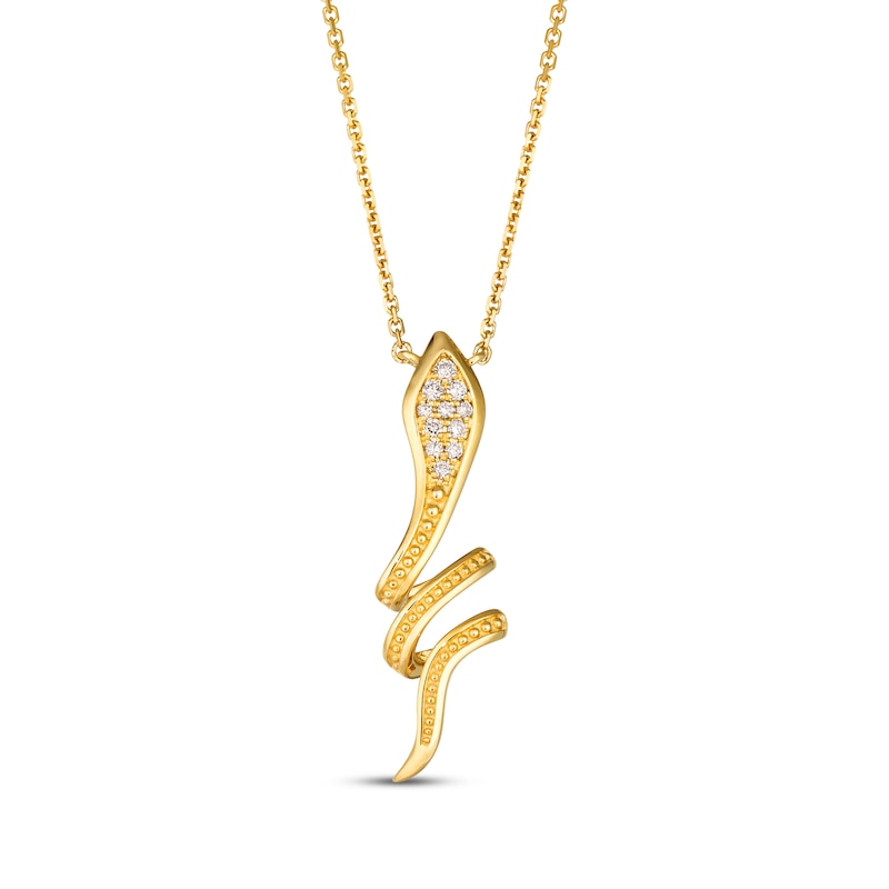 Main Image 1 of Le Vian Diamond Snake Necklace 1/10 ct tw 14K Honey Gold 19&quot;