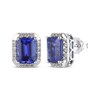 Thumbnail Image 1 of Le Vian Emerald-Cut Tanzanite Earrings 1/5 ct tw Diamonds 14K Vanilla Gold