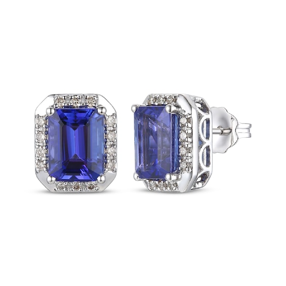 Le Vian Emerald-Cut Tanzanite Earrings 1/5 ct tw Diamonds 14K Vanilla ...