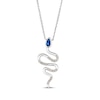Thumbnail Image 1 of Le Vian Pear-Shaped Blue Sapphire Snake Necklace 1/8 ct tw Diamonds 14K Vanilla Gold 19&quot;
