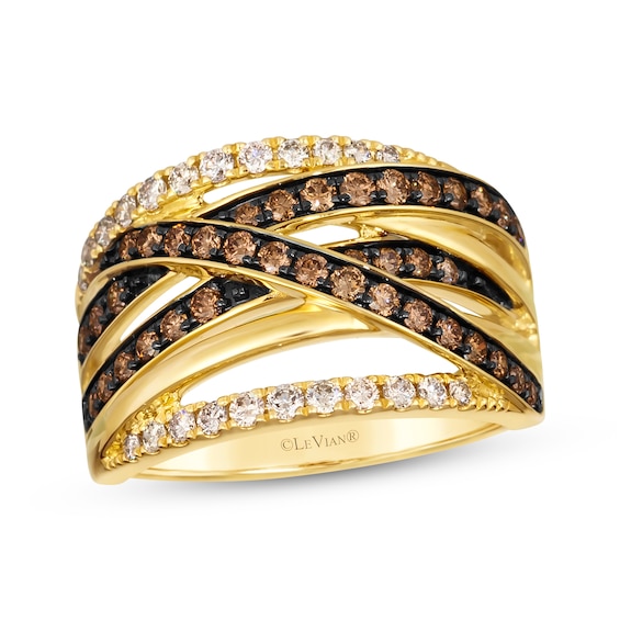 Le Vian Diamond Crossover Ring 1 ct tw 14K Honey Gold Size 7