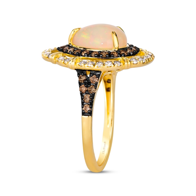 Main Image 2 of Le Vian Pear-Shaped Opal Ring 3/4 ct tw Diamonds 14K Honey Gold Size 7