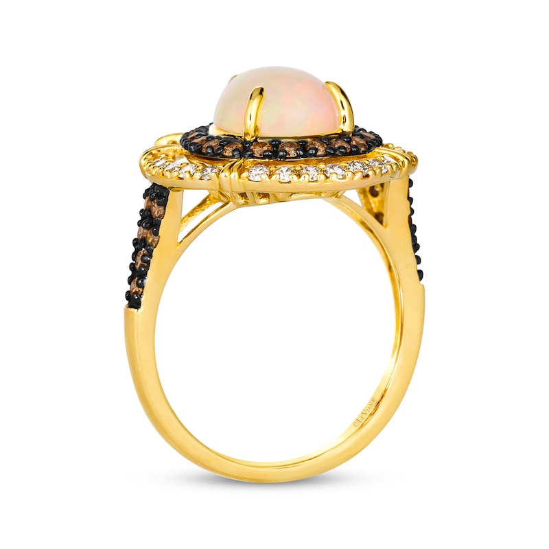 Main Image 3 of Le Vian Pear-Shaped Opal Ring 3/4 ct tw Diamonds 14K Honey Gold Size 7